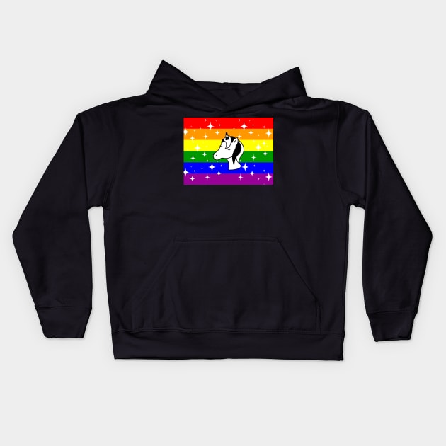 Gay Sparkle Unicorn Kids Hoodie by elizabethtruedesigns